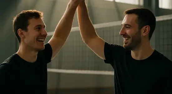 Pessoas compartilhando a paixão pelo voleibol